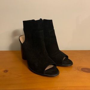 Caslon Black Suede Open-toed Bootie